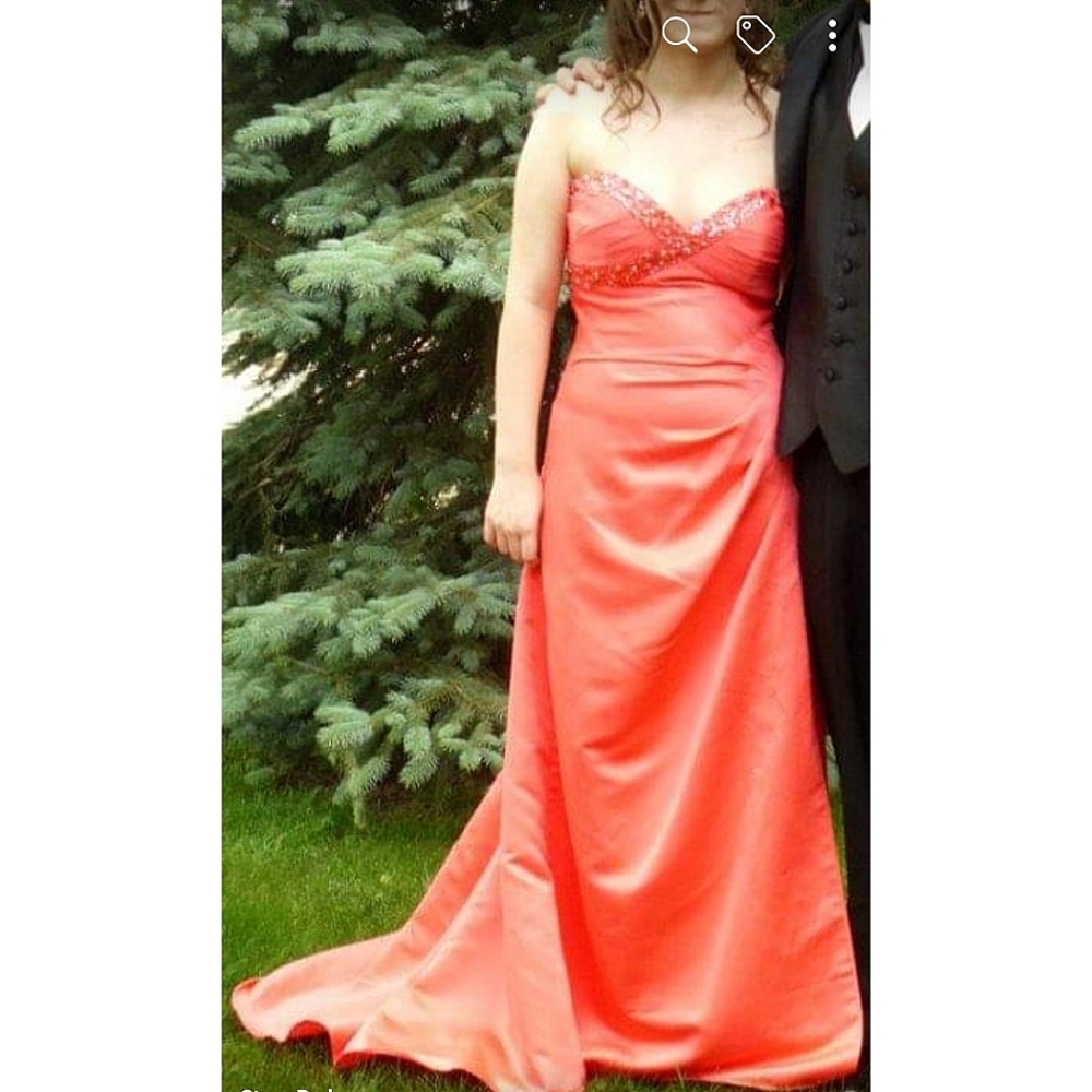 Coral Floor-Length Formal Dress (size 5)